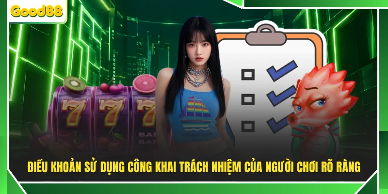 Điều khoản sử dụng công khai trách nhiệm của người chơi rõ ràng